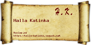 Halla Katinka névjegykártya
